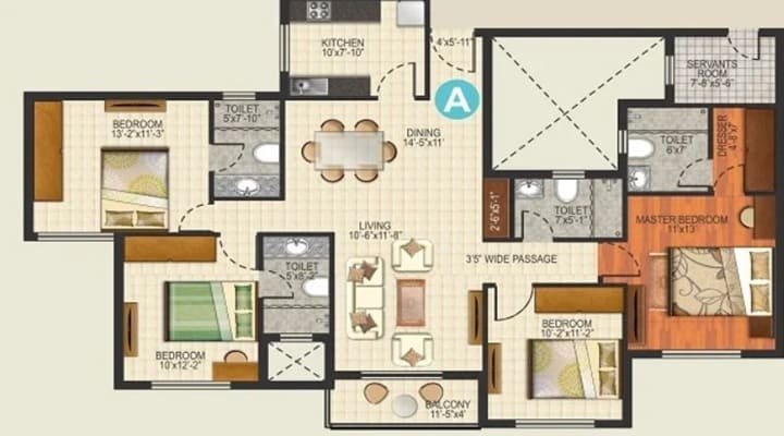 4bhk unit plan